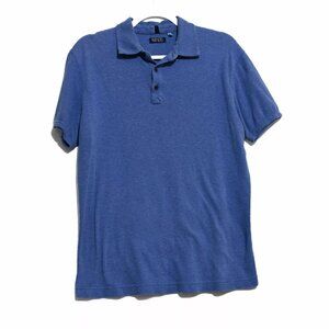 Made Mens Blue Polo Shirt Short Sleeve Solid Collared Top Pure Cotton Size M